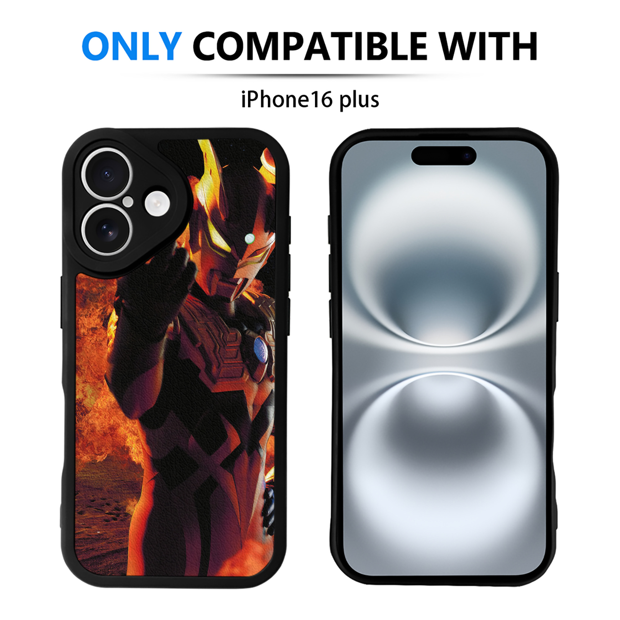 （画像用） ウルトラマン Ultraman 【iPhone 16シリーズ対応】シリコンスマホケース（レザー調） 材質：シリコン